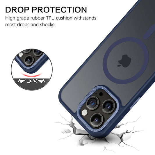 Iphone 13 Pro Max Case Compatible with Mag-Safe 6.7" Tpu Magnetic Car Mount Support Dark Blue