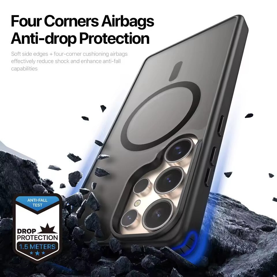 For Samsung Galaxy S25 Ultra S24 S23 S22 Frosted Case Mag Safe Shockproof Cover
