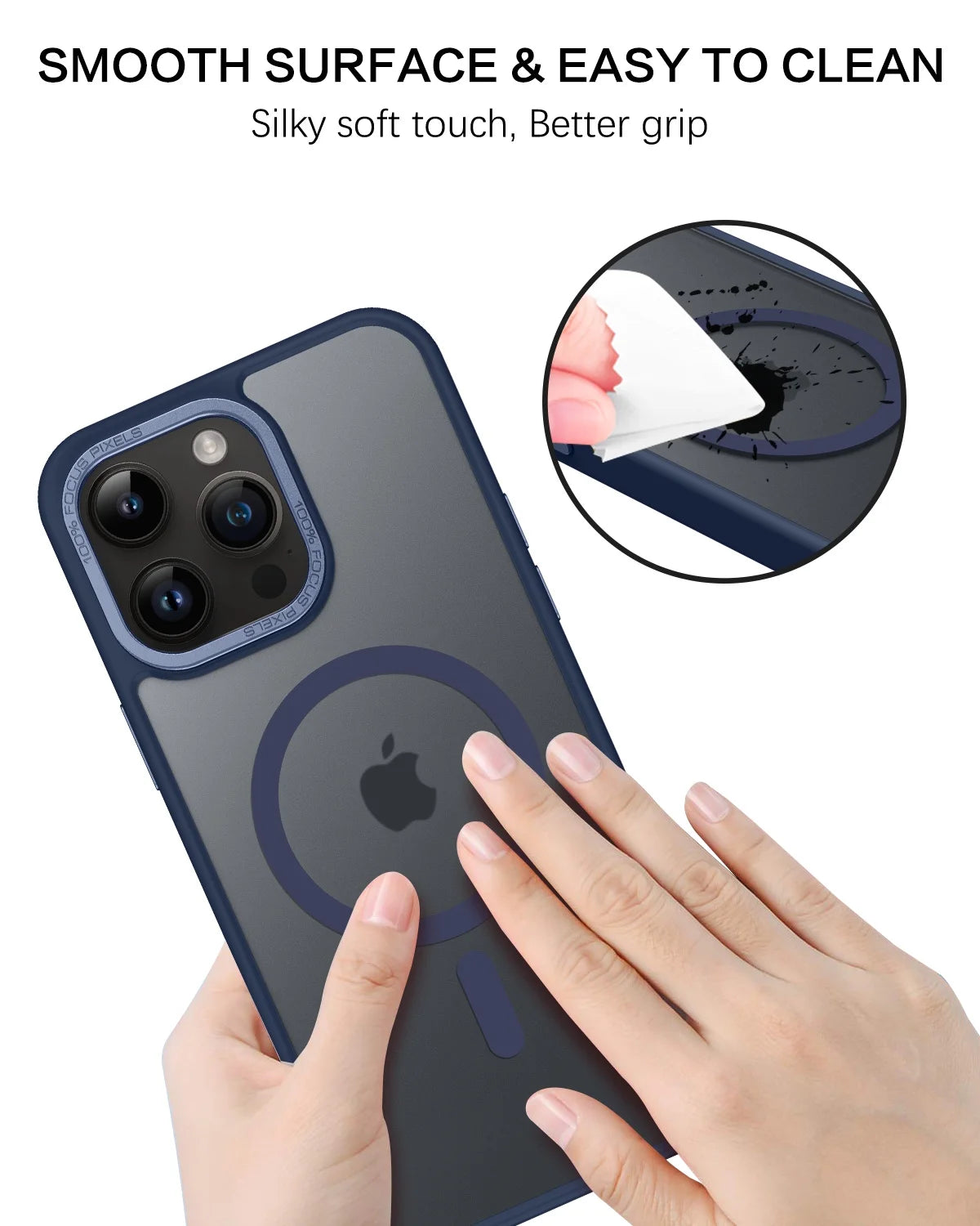 Iphone 13 Pro Max Case Compatible with Mag-Safe 6.7" Tpu Magnetic Car Mount Support Dark Blue