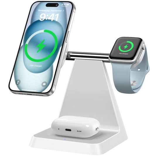 3 in 1 Magnetic Wireless Charger Stand for Mag Safe Iphone
