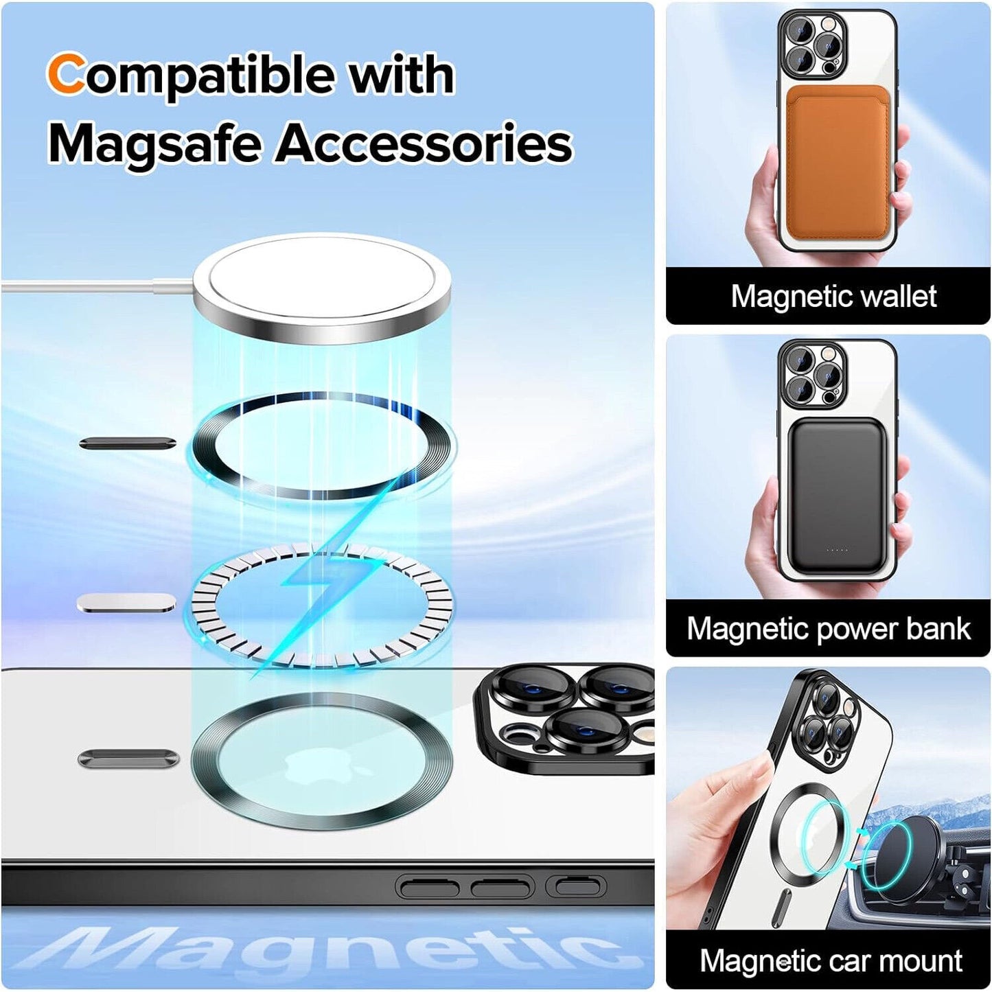 Shockproof Mag Safe Case for Iphone 17 Air 16 15 14 Pro Max 13 12 11 Camera Lens