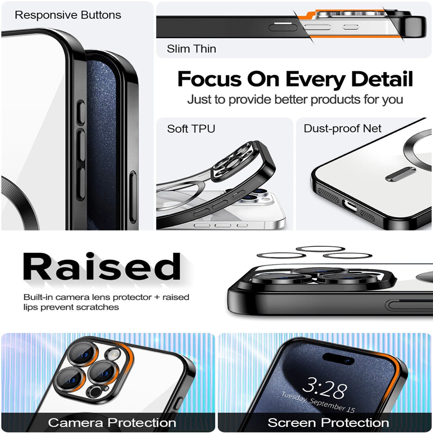Shockproof Mag Safe Case for Iphone 17 Air 16 15 14 Pro Max 13 12 11 Camera Lens