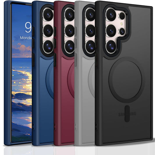 For Samsung Galaxy S25 Ultra S24 S23 S22 Frosted Case Mag Safe Shockproof Cover