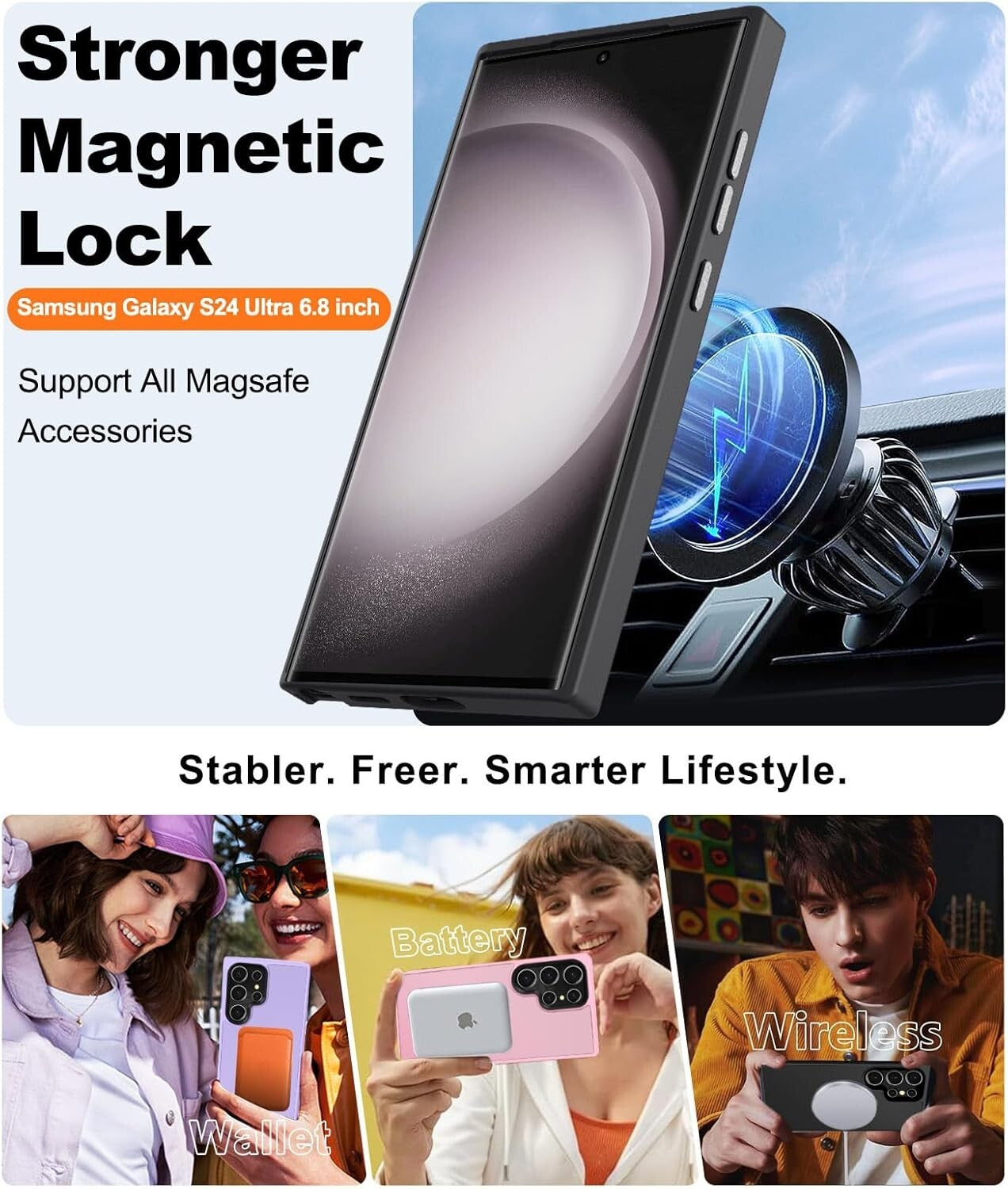 For Samsung Galaxy S25 Ultra S24 S23 S22 Frosted Case Mag Safe Shockproof Cover
