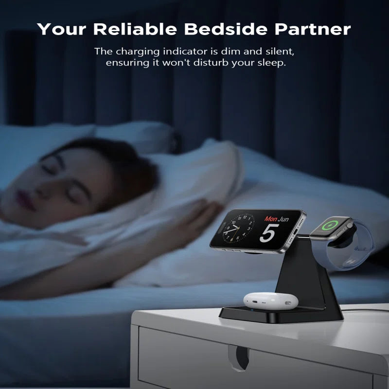 3 in 1 Magnetic Wireless Charger Stand for Mag Safe Iphone