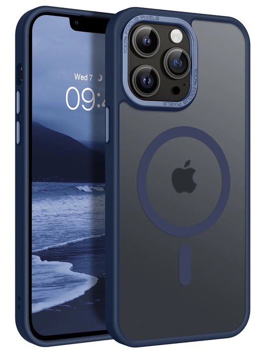 Iphone 13 Pro Max Case Compatible with Mag-Safe 6.7" Tpu Magnetic Car Mount Support Dark Blue